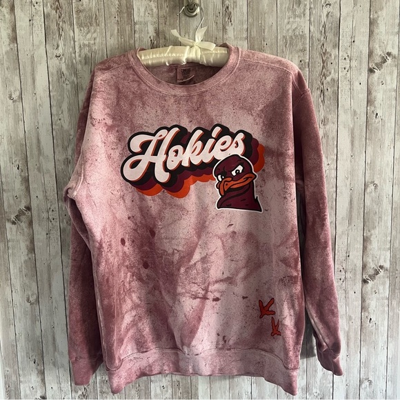 VT Virginia Tech Maroon Hokies Sweatshirt Medium Unisex - Picture 1 of 4